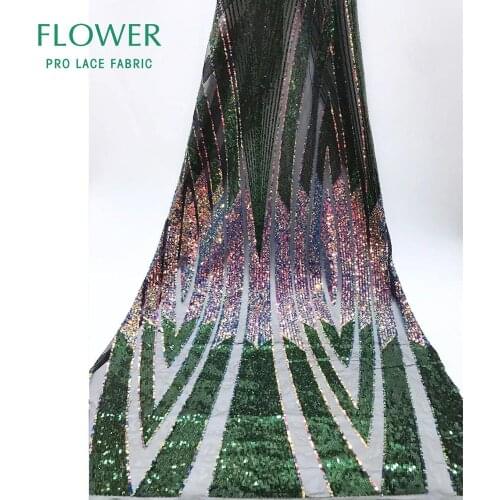 2019 New Unique Sequined Embroidered Mesh Tulle Lace Fabrics African French Sequins Mesh Net Laces Wedding Dresses Net Material