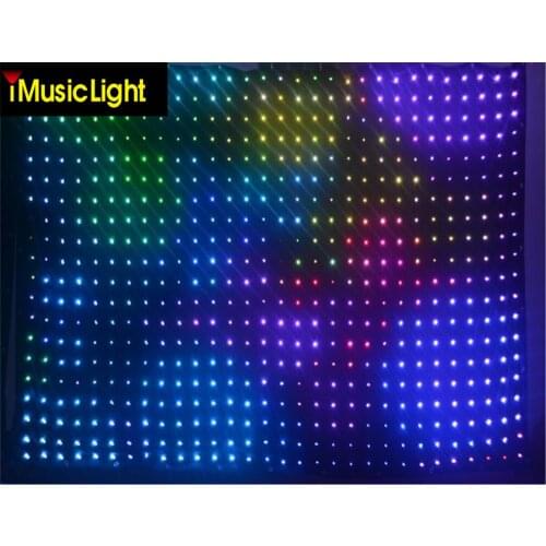 3X3M LED Video Curtain DMX RGB Starcloth DJ Vision Curtain Motion LED drape