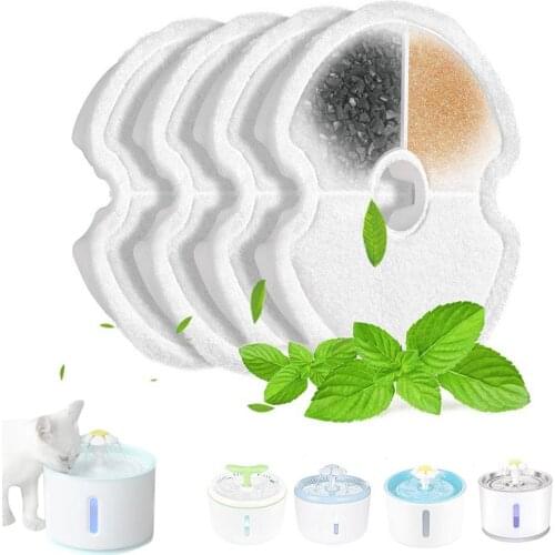 4Pcs/Set Pet Dog Cat Water Fountain Filters Activated Carbon Filter For Cat Water Drinking Fountain Dispenser Cat Dog Dish