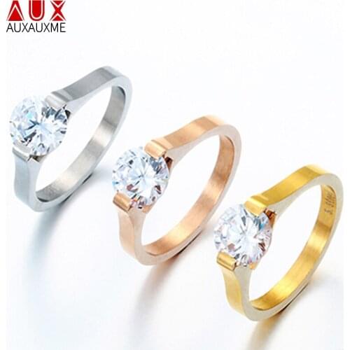 Auxauxme Rings With Cubic Zirkonia For Women