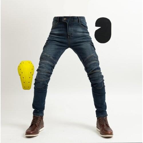 B06 Riding jeans motorcycle Casual mens stretch windproof warm locomotive drop-resistant pants slim pants with protective gear