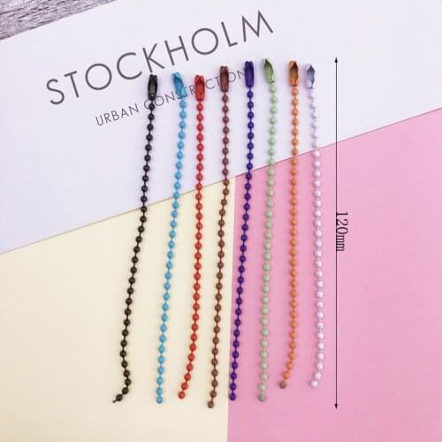 10 pieces of 12 cm long Colorful Bead Wave Chain Tag Chain, Suitable For Key Chain, Bag, Connector and DIY Jewelry Making