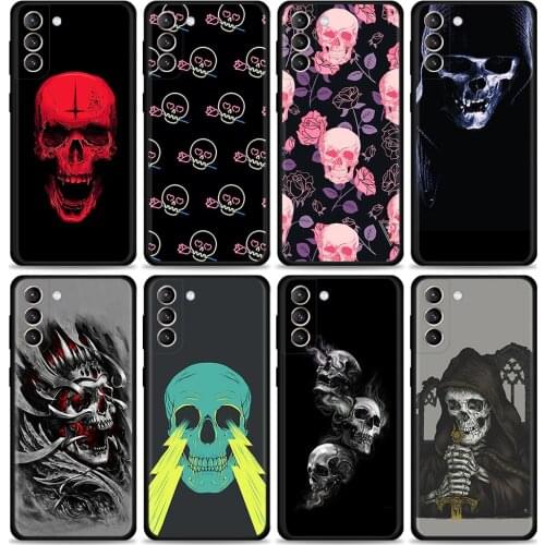 Smartphone Case For Samsung Galaxy S20 FE S21 Ultra S9 S10 Plus Lite S10e Back Cover Funda Bag Satanic Skull dark