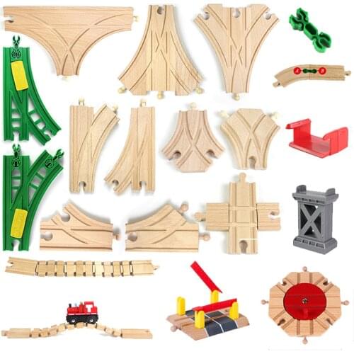 Wooden Toys Blocks Rainbow Truck Wood Educational Kids Toys for Children Wooden Train Accessories Compatible Suit for Thoma Set