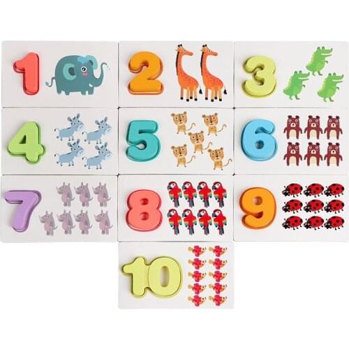 Montessori Educational Wooden Toys Learning Card Math Toys Letter Matching Animal Color Early Educational Toys For Children Gift