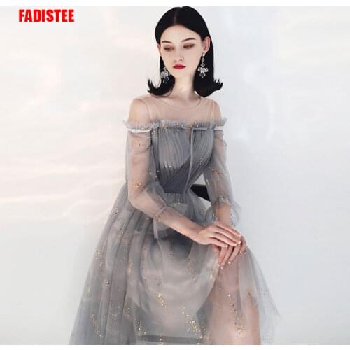 FADISTEE New arrival evening prom party dresses Vestido de Festa vestido de noiva boho formal soft tulle pleat robe de soiree