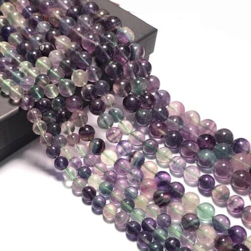 Fluorite ROUND GREEN/PURPLE 6/8/10mm for DIY jewelry making loose beads FPPJ wholesale beads nature gemstone