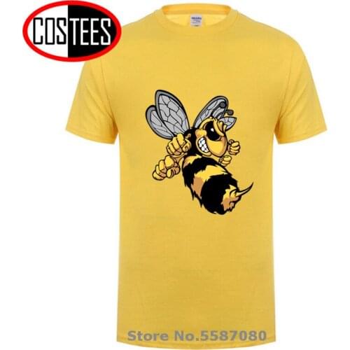 Hip Hop Angry Hornet T Shirt Anime Yellow Bee T-shirt Funny Cartoon Crazy WASPS tshirt Streetwear hipster Tee Bumblebee Clothing