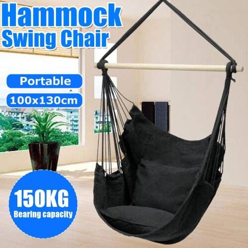 150kg Hammock Garden Hang Lazy Chair Swinging Indoor Outdoor Furniture Hanging Rope Chair Swing Chair Seat bed Travel Camping