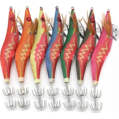 Gorgons 1pcs Sea Boat Fishing Hooks Octopus Jigging Lure Squid Hook Japanese Squid Jigs 3.5 3.0