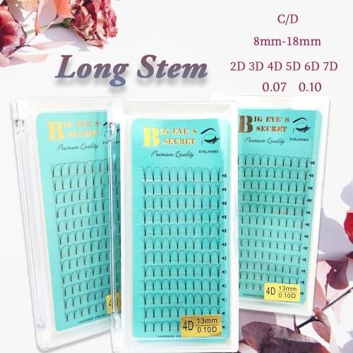 Big eyes secret Eyelashes Premade-Volume-Fans Long Stem Russian-Volume-Lashes Pre-fanned Lash-Extension-Supplies