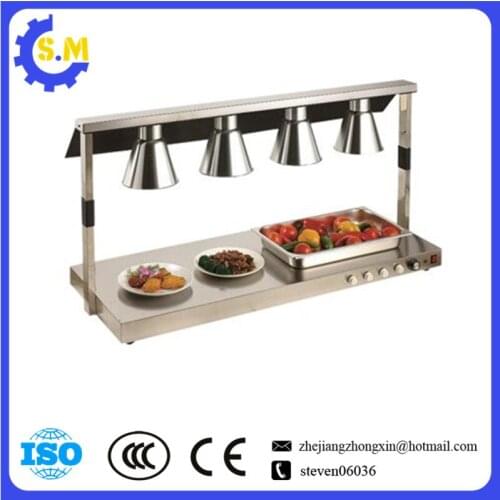 Stainless steel buffet insulation lamp Food warm pedestal 4 heads food insulation barbecue heating lamp warmer display