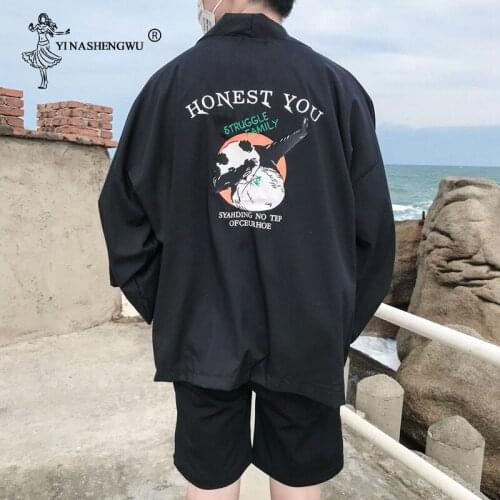 Japan Kimonos Cardigan Men Japanese Traditional Kimono Yukata Robe Women Kimono Femme Loose Thin Coat Unisex Beach Casual Shirt