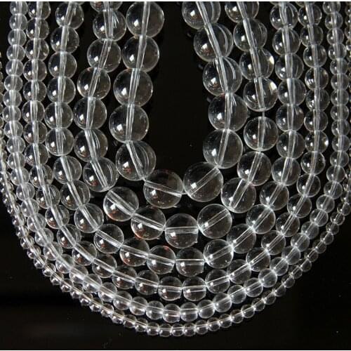 1 Strand 4 6 10 12 14mm Clear Crystal Bead Round Transparent Glasses Spacer Loose Beads for DIY Bracelet Necklack Jewelry Making
