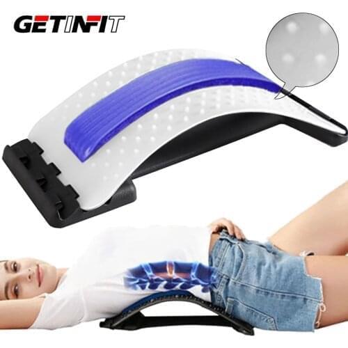 Getinfit Back Massager Stretcher Equipment Stretch Fitness Relaxation Spine Pain Lumbar Relief Back Stretcher