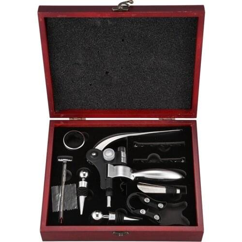 Red Wine Bottle Opener Set Alloyrabbit Opener Stopper Pourer Set in Box Wooden Case Bottle Opener Suit Open Wine Kit Wine Openin