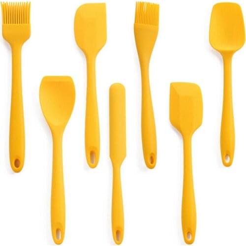 7 Pcs Silicone Spatula Set - Heat Resistant Spatula Kitchen Utensils Set For Cooking, Baking And Mixing