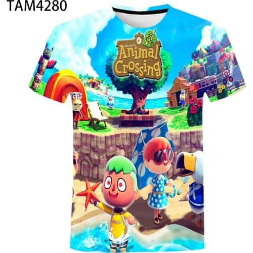 2021 New Summer T-Shirt Mens Cartoon Funny Short Sleeve T-Shirt Top Animal Crossing Childrens Casual Cute 3D Printed T-Shirt