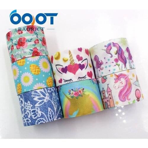 OOOT BAORJCT I-19116-359,38mm 10yards flower Cartoon Ribbons Thermal transfer Printed grosgrain,DIY Gift wrapping materials