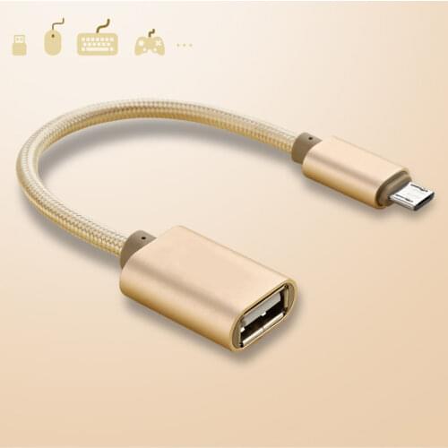 Braid micro USB to OTG USB 2.0 Adapter Cord For micro OTG V8 Android leTV Huawei oppo vivo Tablet PC samsung Smartphone