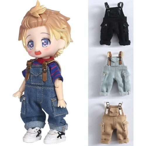 Ob11 doll clothes tooling pocket suspenders trousers Fit for molly,GSC ,1/12bjd baby clothes doll accessories toy doll pants