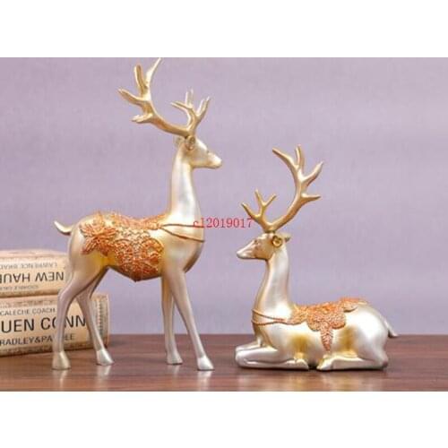 Resin handicraft home furnishing European style creative gifts couple wedding gift wine cabinet decoration living room deer
