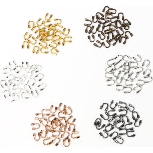 500pcs/lot 4.5x4mm Wire Protectors Wire Guard Guardian Protectors loops U Shape Accessories Clasps Connector For Jewelry Making
