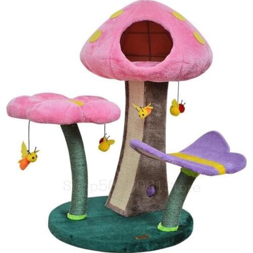 Cat Climbing Frame Cat Scratching Column Mushroom Butterfly Flower Cat Shelf Cat Jumping Platform Cat N