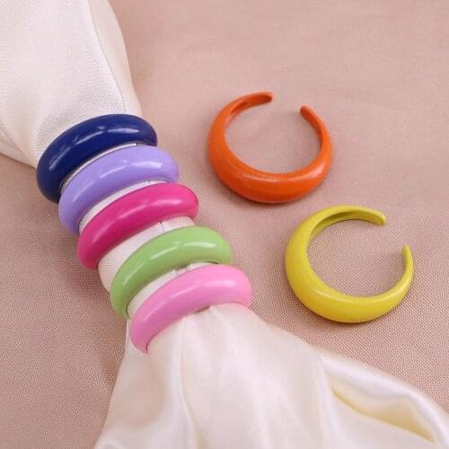 10PCS, Simple Colorful Enamel Adjustable Ring, 1Enamel Open Statement Ring