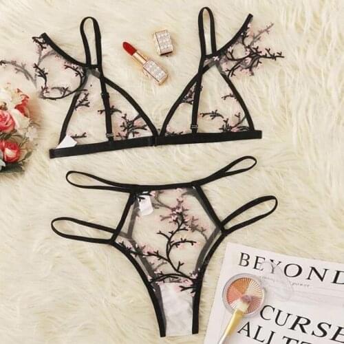Sexy Bralette 3/4 Cup Bra Sets Underwear For Women Wire Free Thin Lingerie Set Breathable Comfortable Intimates Bras Set