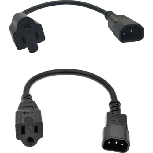 Power Cord, C14 to 5-15R Product Word Male to American Standard 3Pin Female Power Cord for Ups Servers
