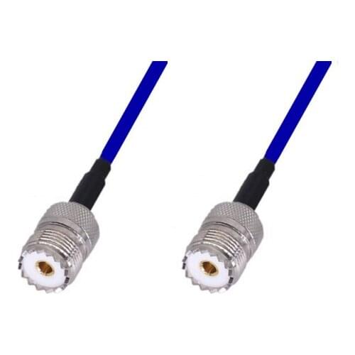 Blue Soft RG142 UHF Female To UHF SO239 Female Connector RF Coaxial Jumper Pigtail Cable