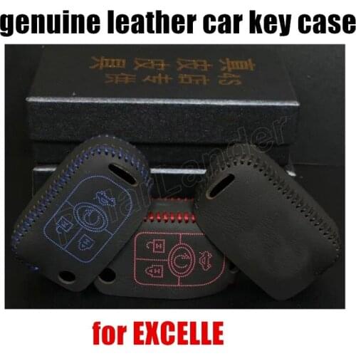 Only Red car key case Hand sewing car key cover genuine quality leather car key cloth fit for BUICK EXCELLE casual style