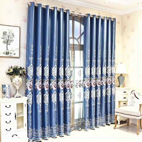 High-Grade European Luxury curtainsfor living room bedroom windows treatment Jacquard embroidered rope curtain drape