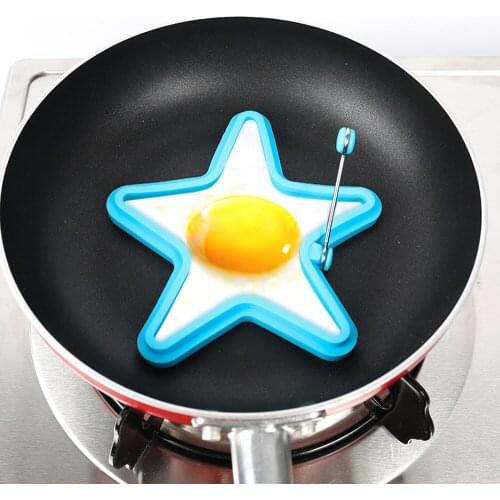 High Temperature Omelette With Handle Food Grade Silicone Pentagonal Star Breakfast Omelette Mold