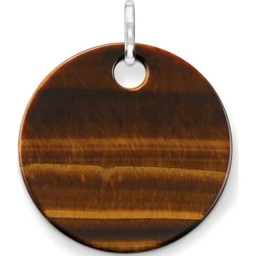 ThomasPT1939 Round Stone Disc Pendant Style GLAM And Fashion Lovers' jewelry For Women In 925 Sterling silver Fit Necklace