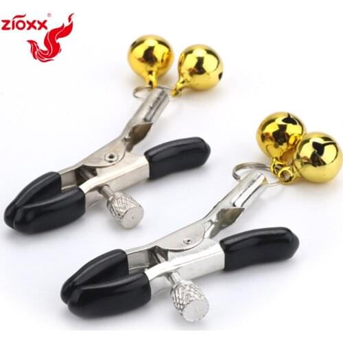ZIOXX Nipple Clamps Vibrating Clip with Bell Flirting Breast Simulator Sex Toys for Women Couple Adult Games