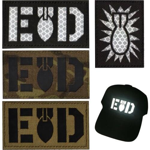 1PC Reflective Army Fan Camouflage Morale Chapter Armband EOD Demolition Chapter IR Badge Patch Clothing Backpack Hat Patch Icon