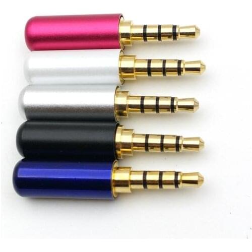 100pcs 3.5mm 4 Pole Male Repair Earphones Jack Plug adapter Soldering