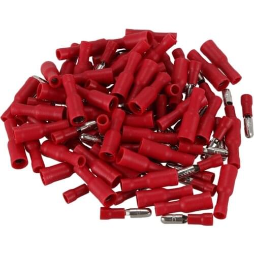 100 Pcs Insulated Female & Male Bullet Wire Connector Crimp Terminal Set 22-16AWG