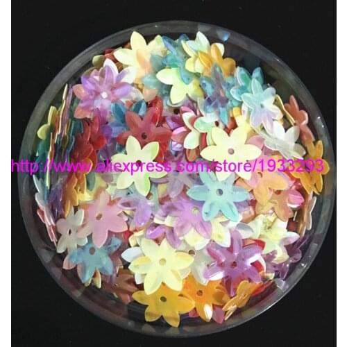 1000pcs 12MM Mix Color Shiny Pvc Flower Sequins Embellishments For Scrapbooking Cardmaking Loose Paillettes Sewing Wedding