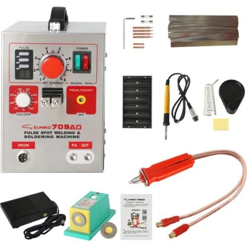220V 3.2KW SUNKKO 709AD Battery Spot Welder with HB-70B Welder pen for 18650 Spot Welding Machine
