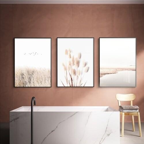 3 Pieces Nature Scenery Canvas Poster Wall Art Nordic Posters and Prints Wall Pictures for Living Room Decor Landscape Painting