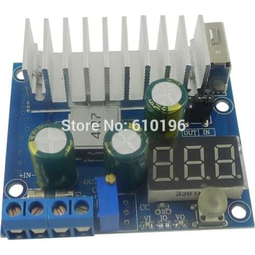 5PCS/LOT DC-DC 3-35V to 3-35V Mobile Power Solar Regulator Boost Module With Digital Voltmeter ammeter USB