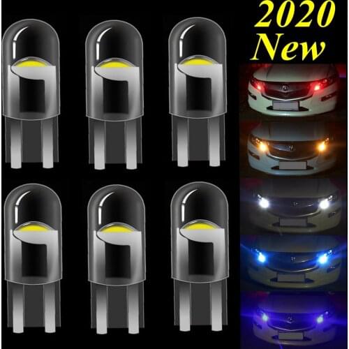 6PCS T10 W5W WY5W 168 501 2825 COB LED Car Wedge Parking Light Side Door Bulb Instrument Panel Lamp Auto License Plate Lights