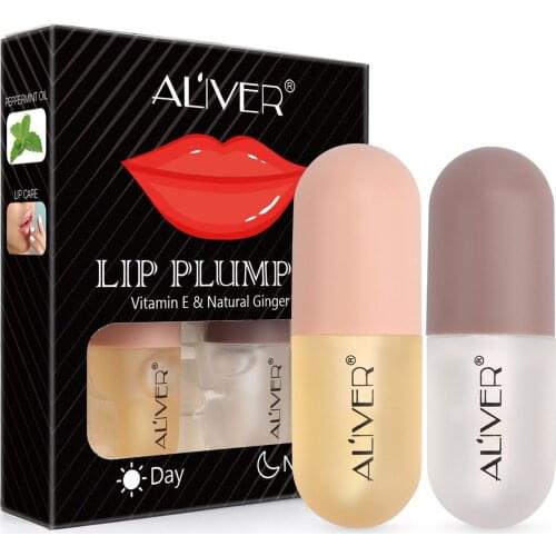 ALIVER Ginger Mint Lip Plumping Liquid Plump and Increase Moisturizing and Moisturizing Lip Set Box Lip Plumping Lip Enhancer