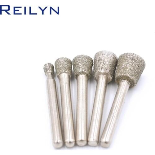 Reilyn Diamond Grinding Point Shank 6mm Point Size 6mm-16mm Grit 60# Metal Peeling Diamond Stone Jade Grinding Point Polishing