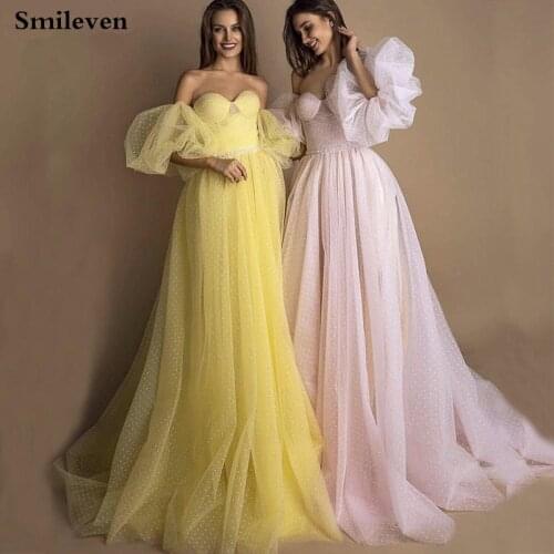 Smileven Homecoming Evening Party Gown Puff Sleeve Graduation gown vestido de festa party dress For Girls