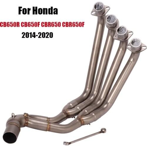 For Honda CB650R CB650F CBR650 CBR650F 2014-2020 Exhaust Front Header Pipe Modified Connect Section Tube Slip On Motorcycle