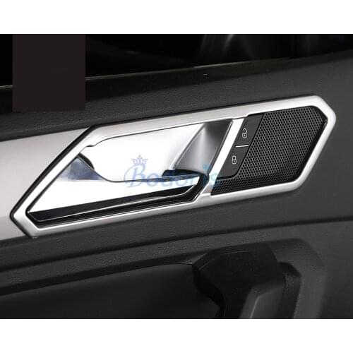For Volkswagen VW Tiguan L 2017 2018 Interior Door Handle Bowl Insert Trim Panel Chrome Car Styling Accessories